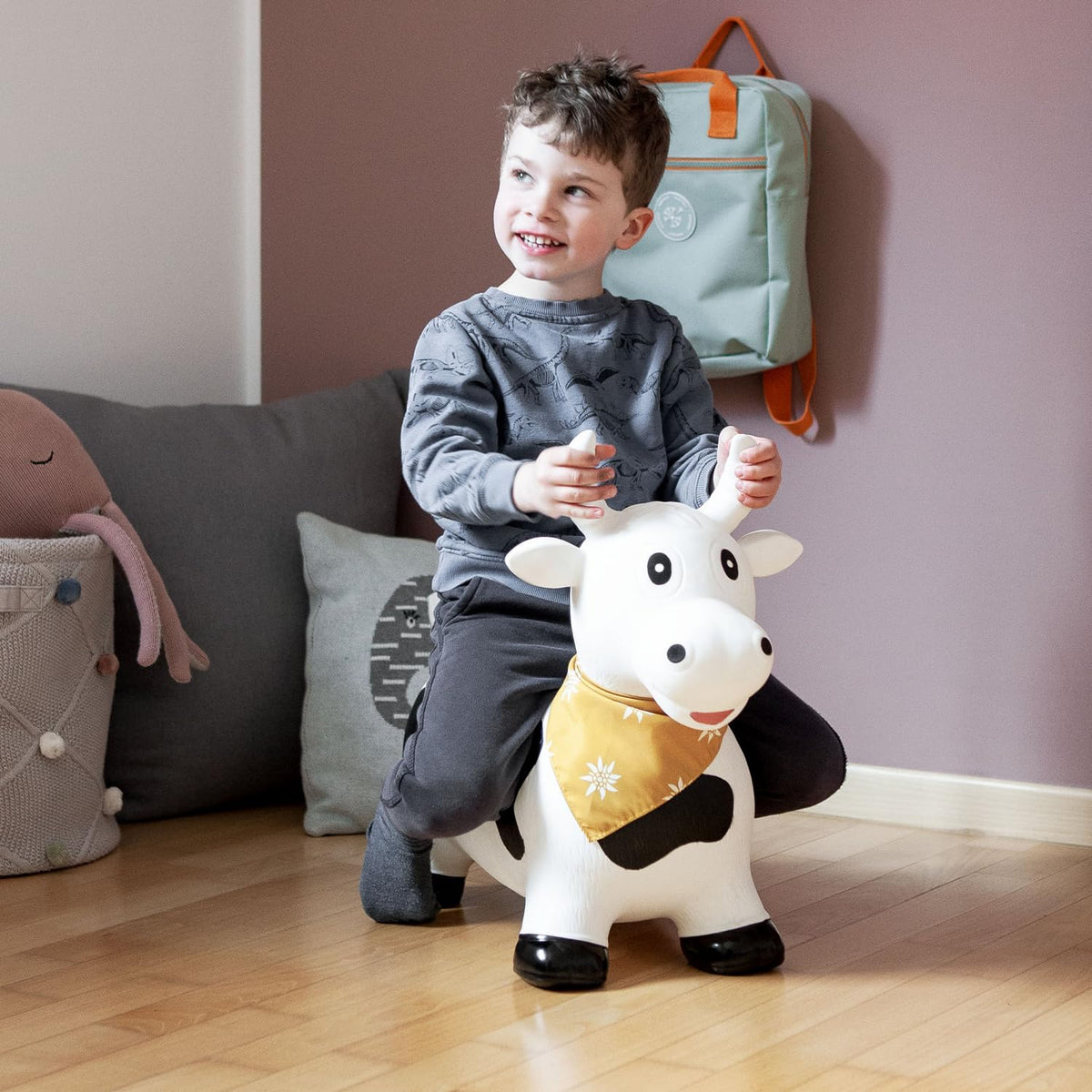 Kindsgut Bouncy Cow Hopper for Kids | Indoor & Outdoor Play with Pump
