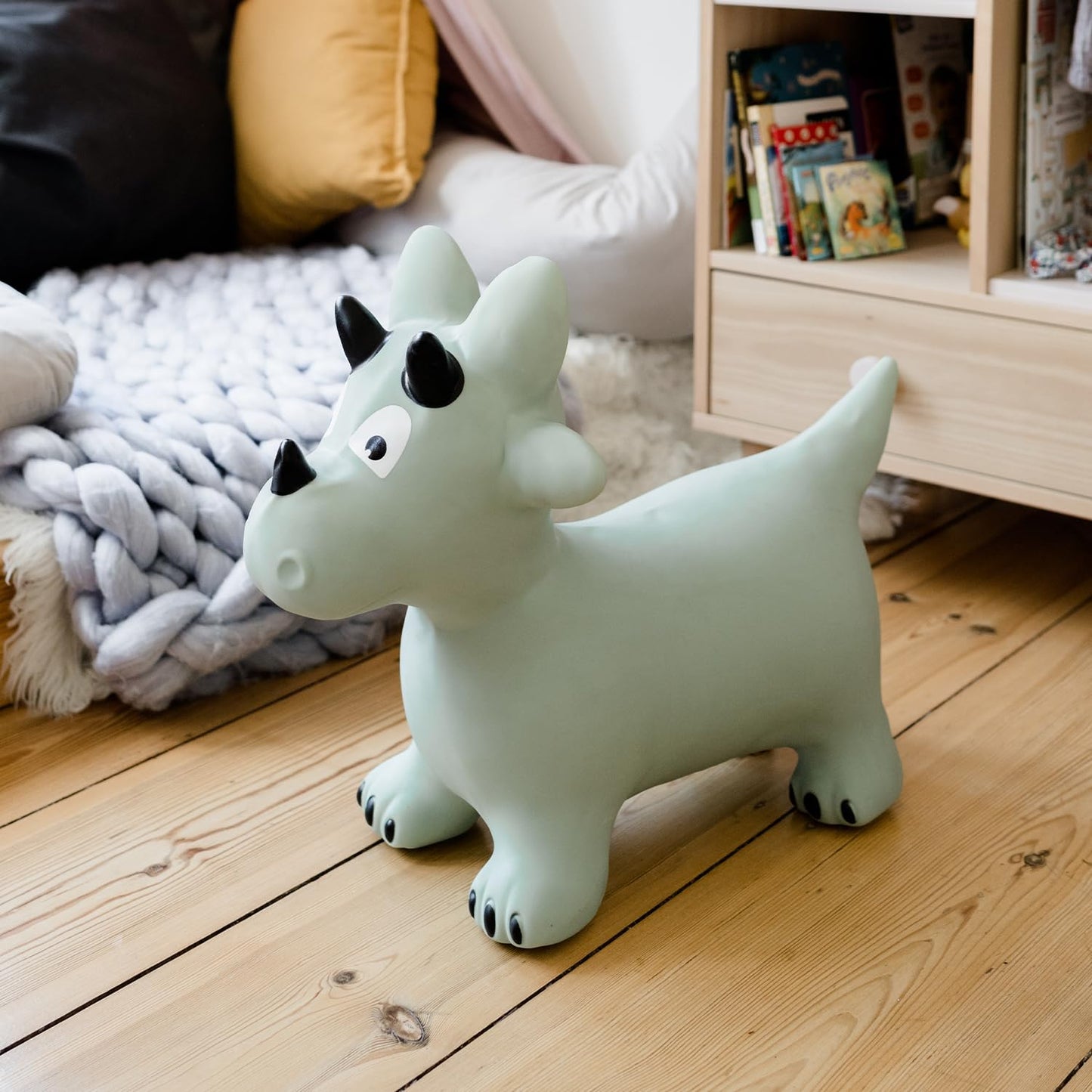 Kindsgut Bouncy Dino Hopper for Children – Indoor & Outdoor Play, Pump Included, Designed in Germany