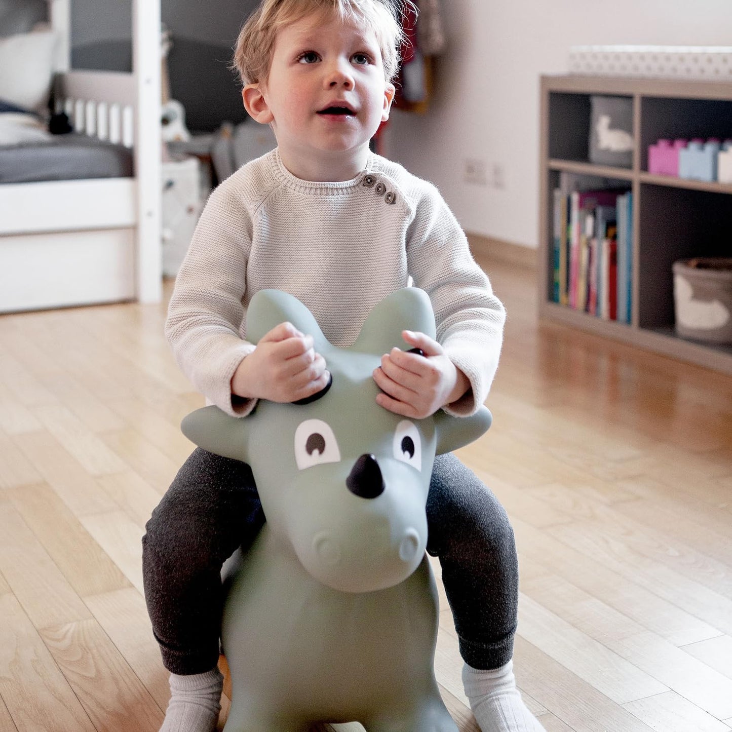 Kindsgut Bouncy Dino Hopper for Children – Indoor & Outdoor Play, Pump Included, Designed in Germany