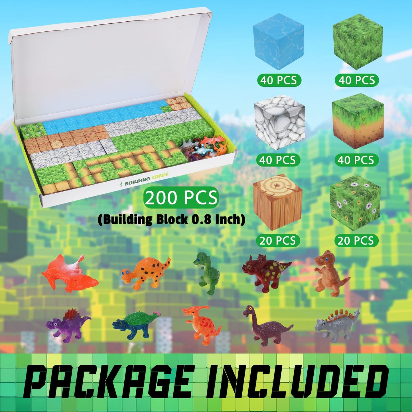 KinetiBlocks Magnetic Blocks Dinosaur 200PCS — STEM Toy for Kids 3-8