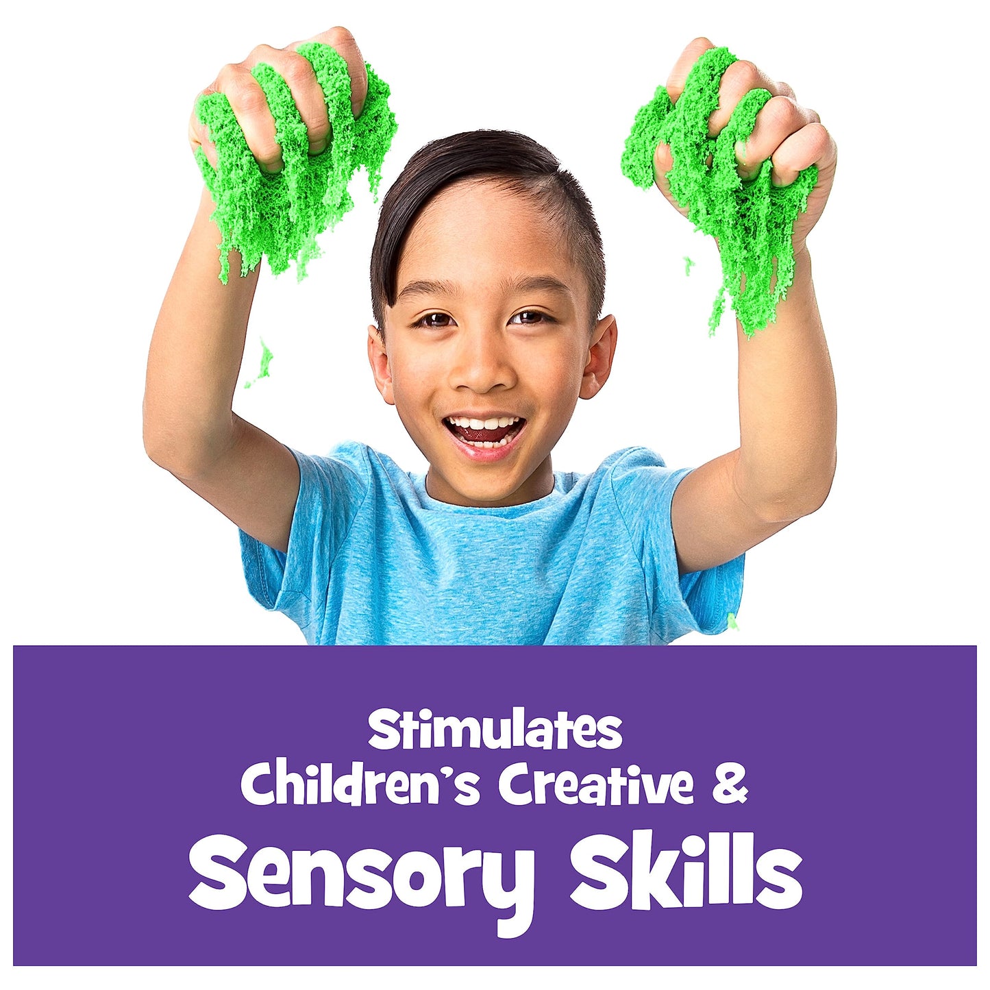 Kinetic Sand – The Original Moldable Sensory Play Sand for Kids, Green, 2 lb Bag | Ages 3+
