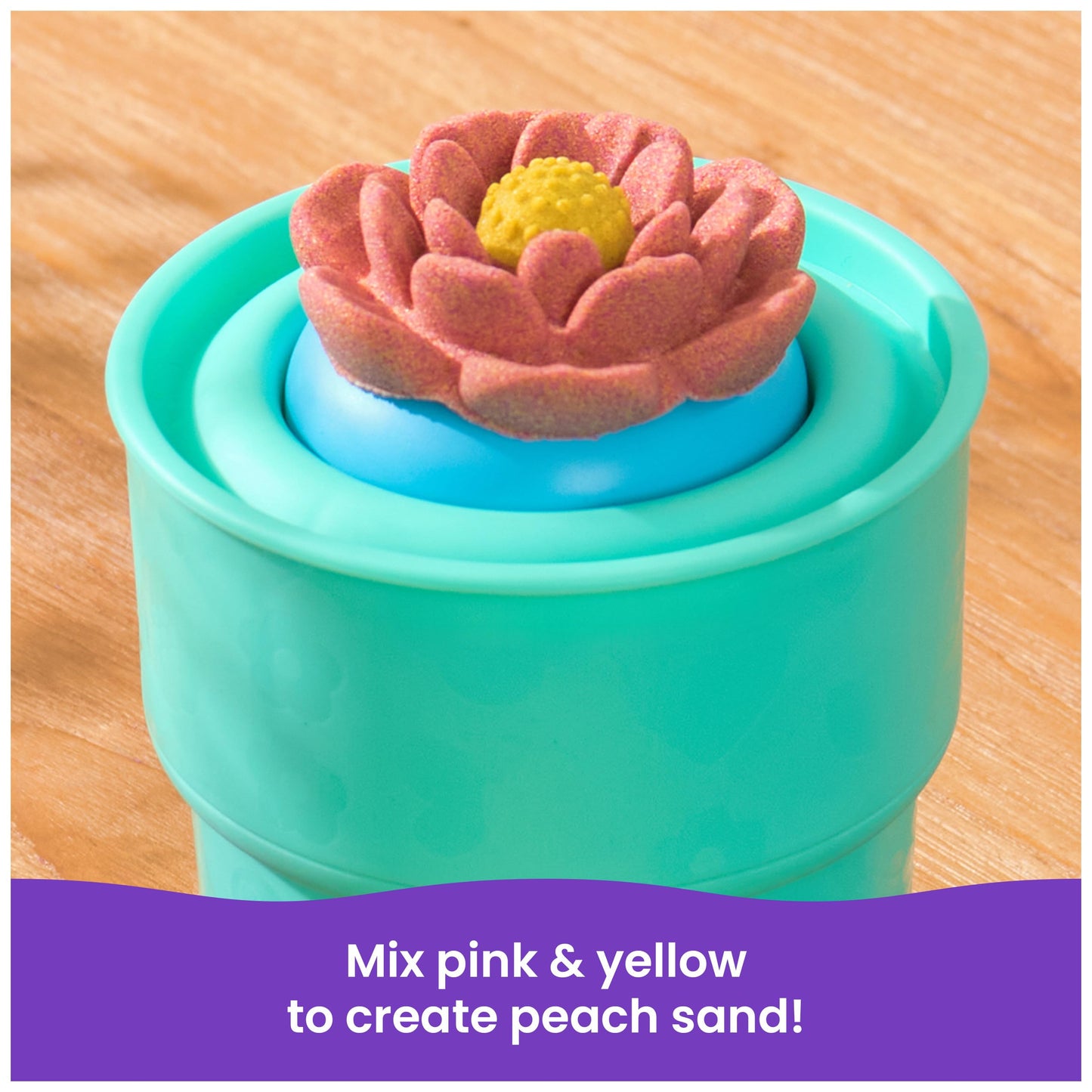 Kinetic Sand SquishBlossom Blooming Flower Kit – Neon Pink & Yellow, 8oz
