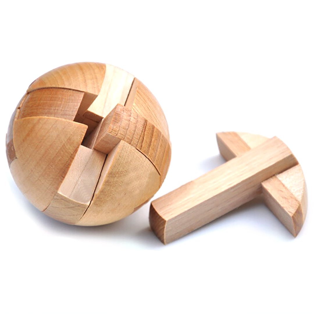 KINGOU Wooden Sphere Puzzle – Brain Teaser Ball for All Ages
