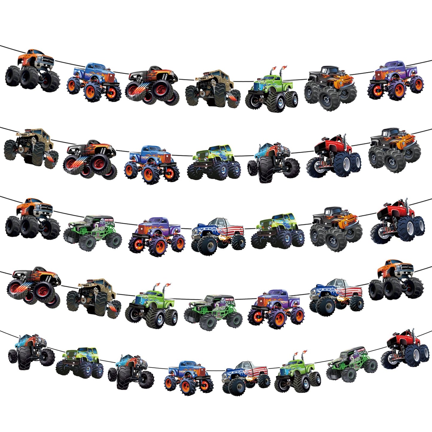 KINGZONE Monster Truck Birthday Decorations – Racing Theme Party Supplies