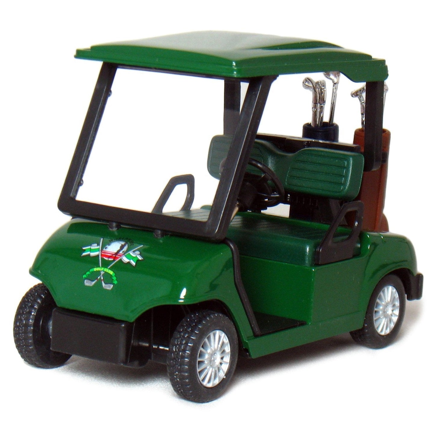 KiNSFUN Golf Cart 4.5-Inch Die Cast Model – Pull-Back Action, Moveable Golf Clubs