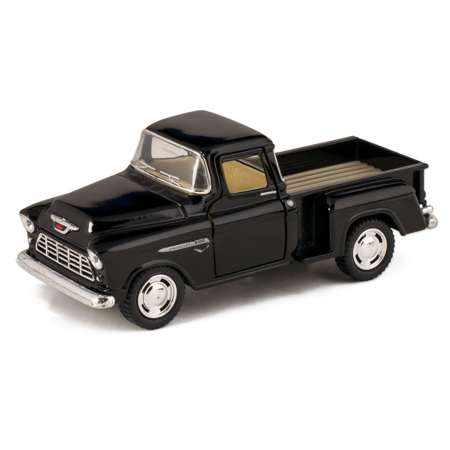 KiNSMART 1955 Chevrolet Stepside Pickup – 1:32 Die-Cast (Black)