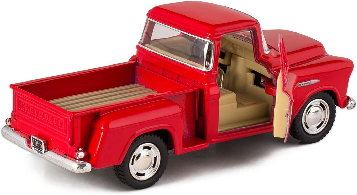 KiNSMART 1955 Chevrolet Stepside Pickup – 1:32 Die-Cast, 5-Inch Red