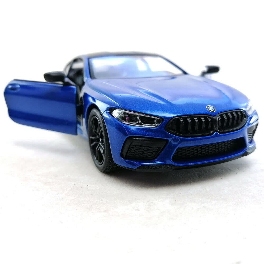 KiNSMART BMW M8 Competition 1:36 Die-Cast Model Car — Blue, Pullback Action & Open Doors