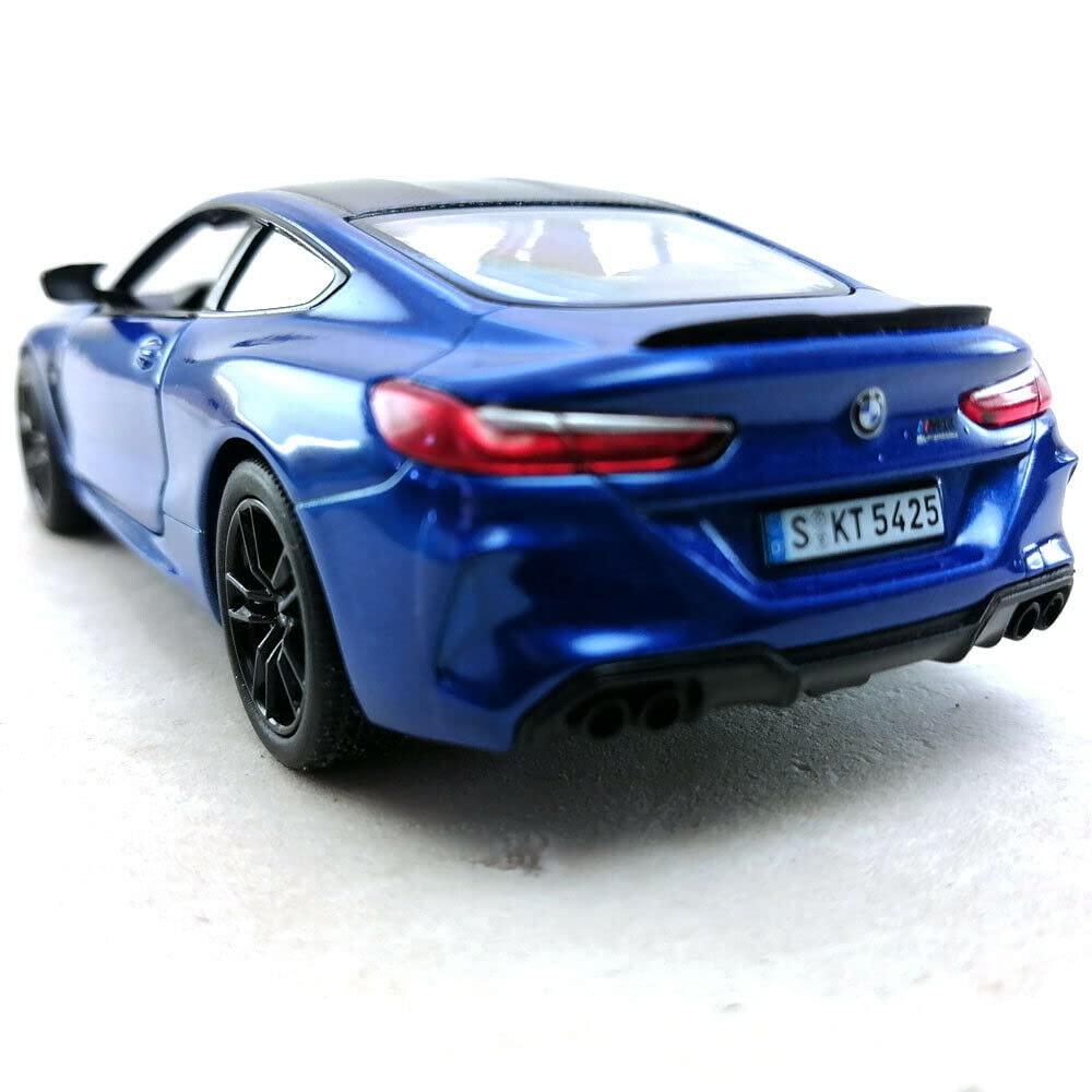 KiNSMART BMW M8 Competition 1:36 Die-Cast Model Car — Blue, Pullback Action & Open Doors