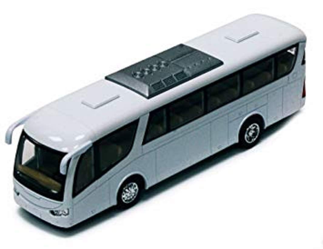 KiNSMART Coach Bus White 7-Inch Die-Cast Model Toy Car