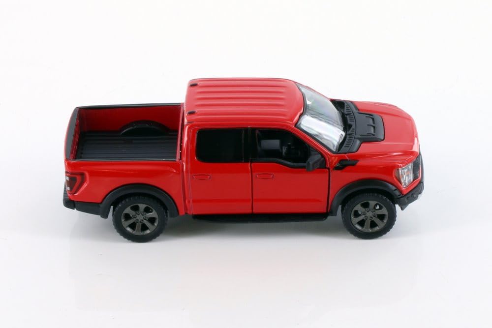 KiNSMART 2022 Ford F-150 Raptor 5-Inch Die Cast Model Truck Set – 4 Colors, Opening Doors, Pullback