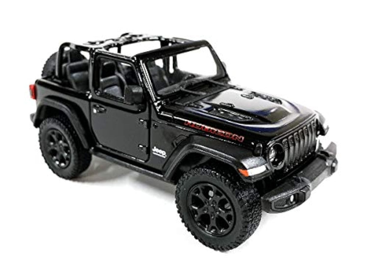 KiNSMART Jeep Wrangler Rubicon Die-Cast Model 1:34 – 5-Inch Off-Road Replica (Black Open Top)