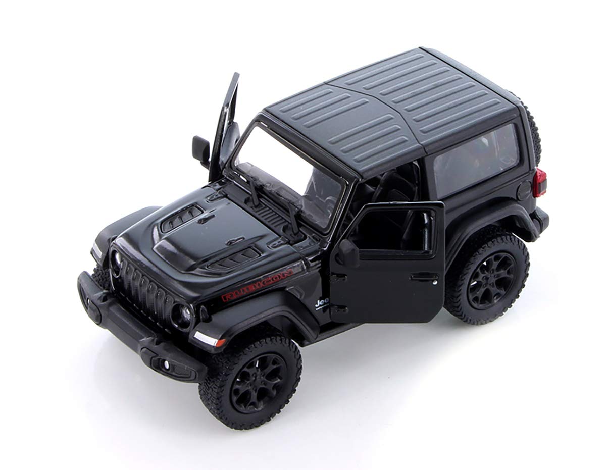 KiNSMART Jeep Wrangler Rubicon 1:34 Die-Cast Model, 5-Inch Display Piece (Black Hardtop)