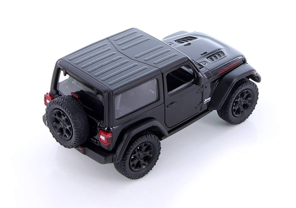 KiNSMART Jeep Wrangler Rubicon 1:34 Die-Cast Model, 5-Inch Display Piece (Black Hardtop)