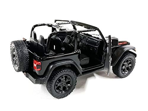 KiNSMART Jeep Wrangler Rubicon Die-Cast Model 1:34 – 5-Inch Off-Road Replica (Black Open Top)