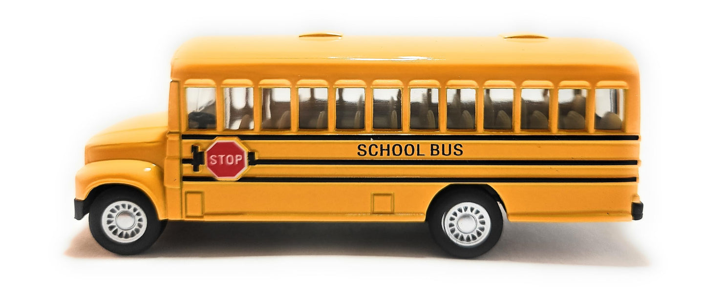 KiNSMART KiNSFUN Yellow School Bus 5-Inch Die-Cast Model Toy Car