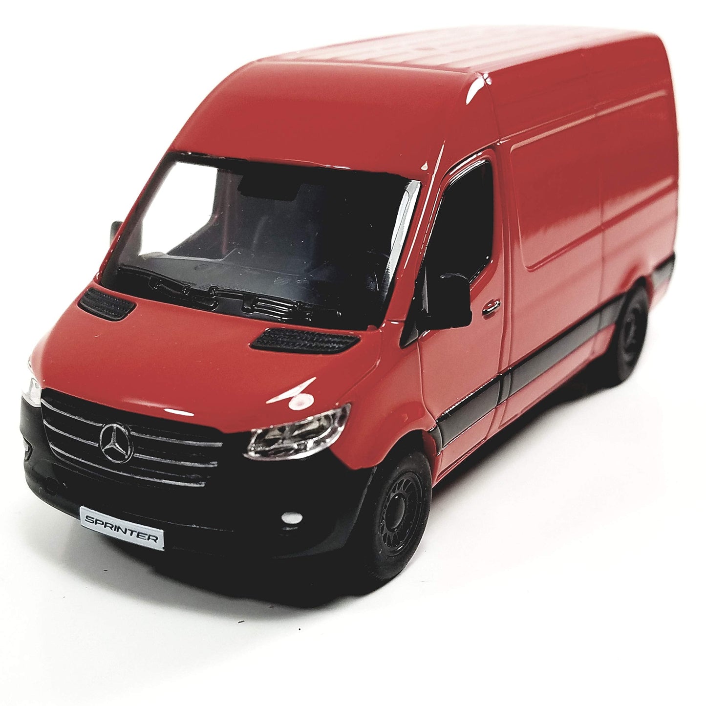 KiNSMART Mercedes-Benz Sprinter Cargo Van 1:48 O Scale Die-Cast Model – Red, Pull-Back Action