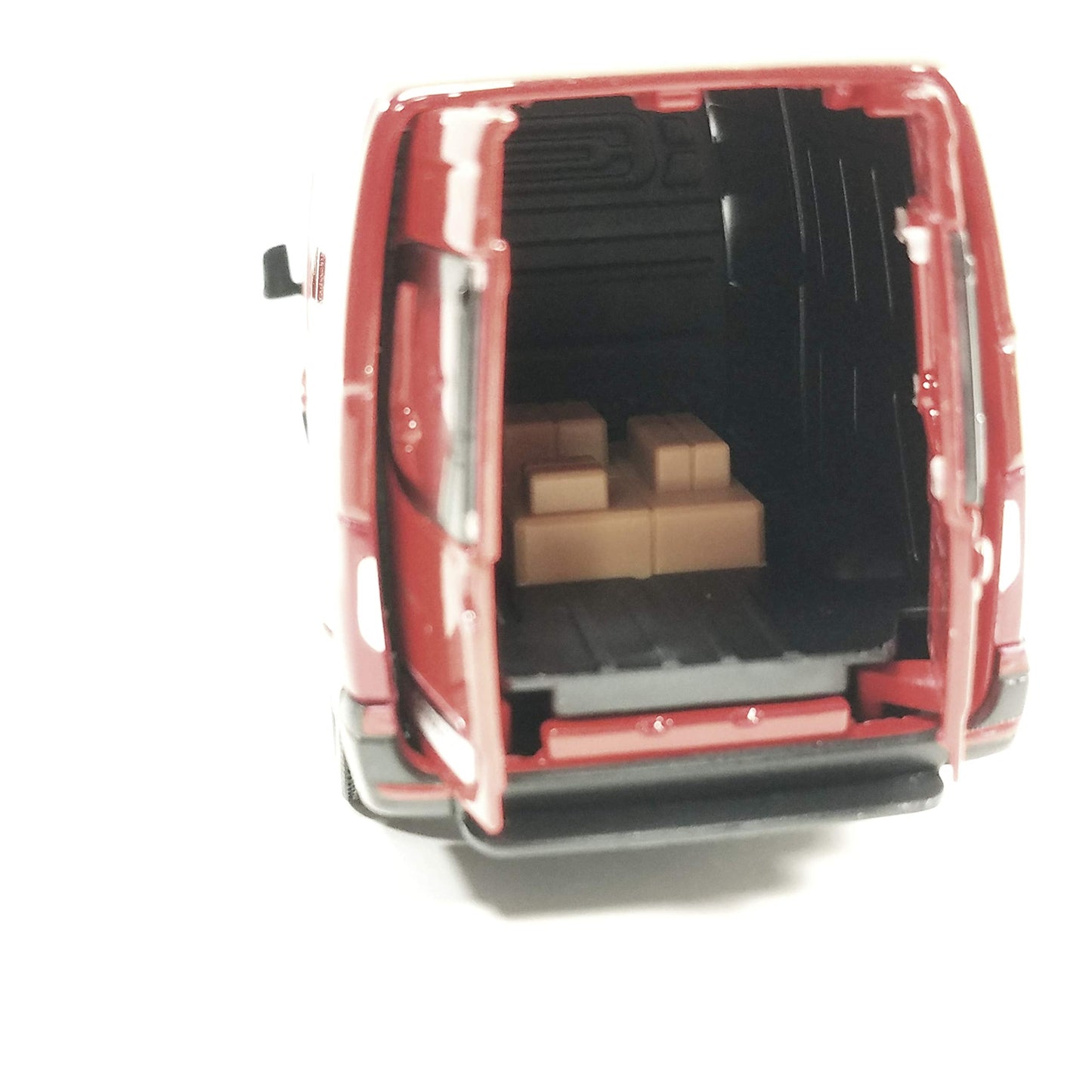 KiNSMART Mercedes-Benz Sprinter Cargo Van 1:48 O Scale Die-Cast Model – Red, Pull-Back Action