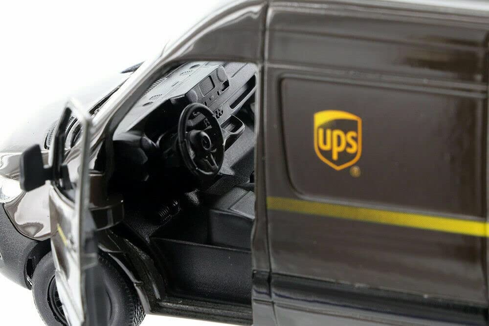 KiNSMART Mercedes-Benz Sprinter UPS Edition 1:48 O-Scale Die-Cast Model Van with Pull-Back Action