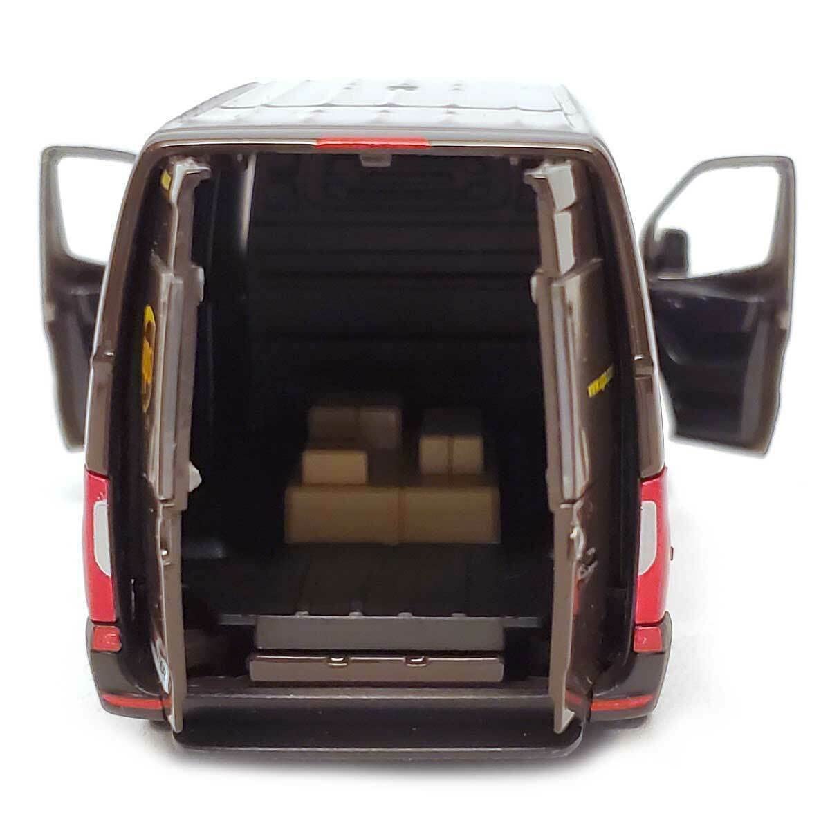 KiNSMART Mercedes-Benz Sprinter UPS Edition 1:48 O-Scale Die-Cast Model Van with Pull-Back Action