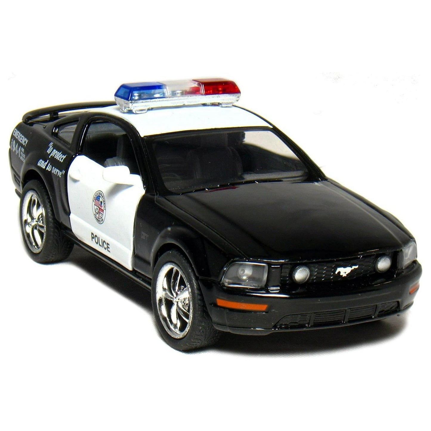KiNSMART 2006 Ford Mustang GT 1:38 Die-Cast Model Car – 5-Inch Display (Police)