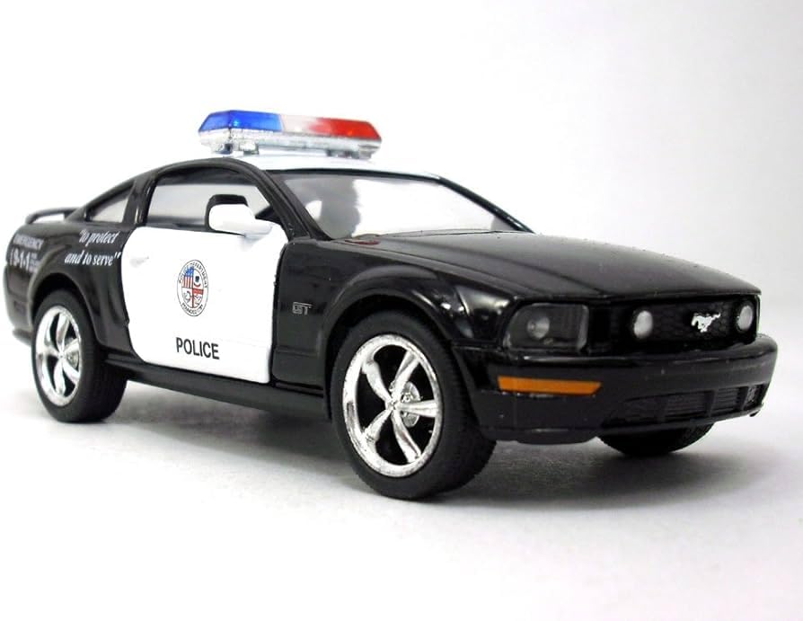 KiNSMART 2006 Ford Mustang GT 1:38 Die-Cast Model Car – 5-Inch Display (Police)