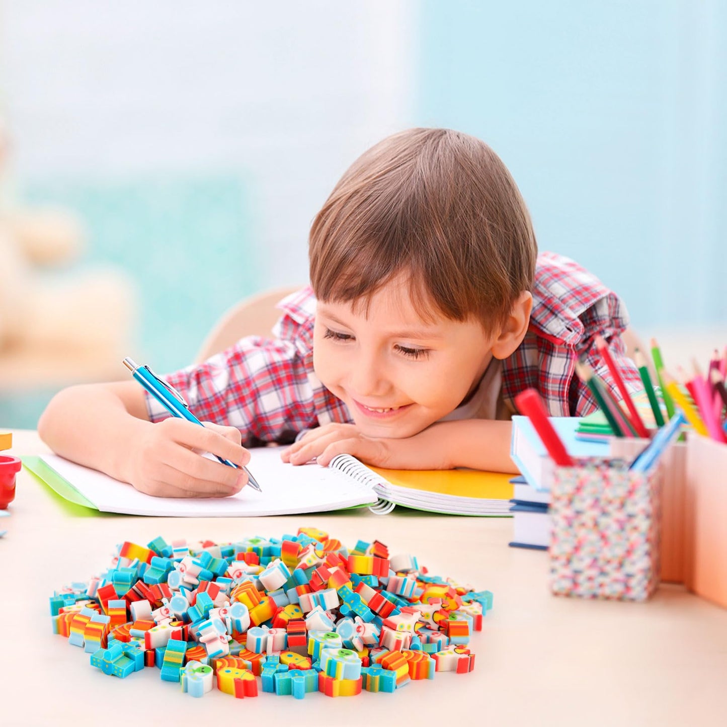 KINYFY 240 Pcs Space Erasers — Mini Astronaut, Rocket, UFO Pencil Erasers for Kids, Party Favors & Classroom Rewards