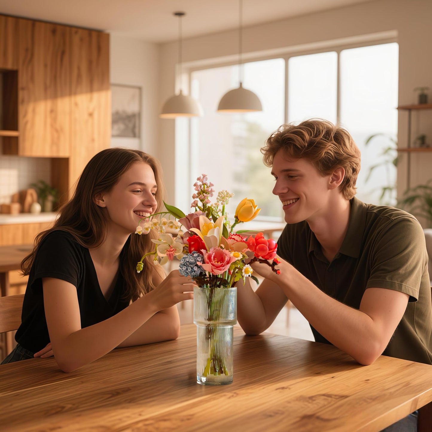 kioooki Flowers Bouquet Building Set for Adults – 13 Buildable Blooms, 925 Pieces (Vase Not Included)