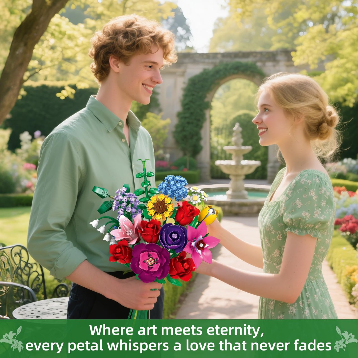 Kiothdre Flower Bouquet Set for Adults - Buildable Artificial Floral Collection