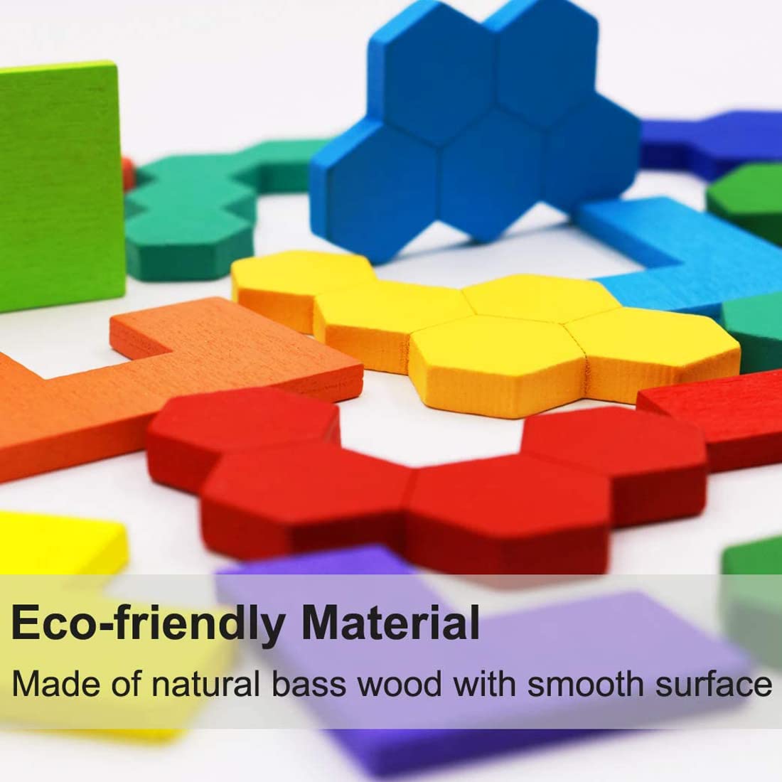 Kiouposy 2 Pack Wooden Russian Blocks & Hexagon Puzzles – Brain Teasers for All Ages