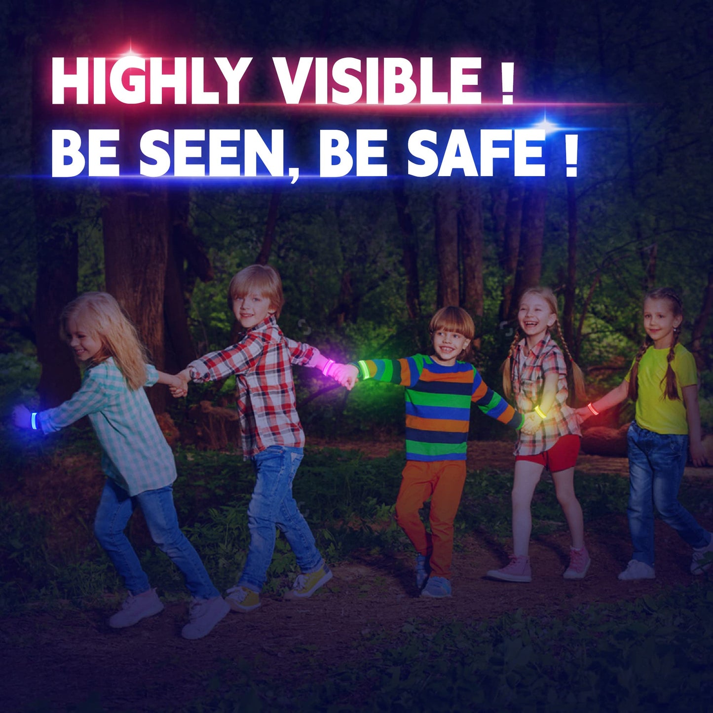 KIRALUMI 8 Pack LED Glow Bracelets – Light Up Wristbands for Parties, Concerts & Festivals