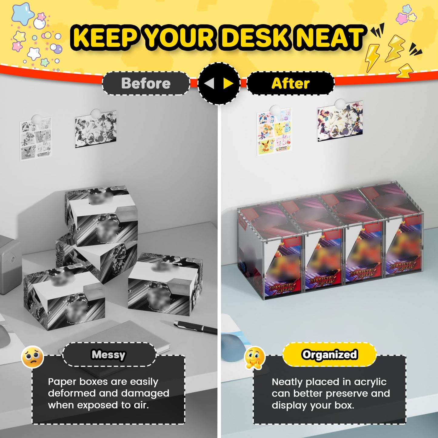 Kisbox PKMN Booster Box Acrylic Case – 5mm Dustproof Display Box
