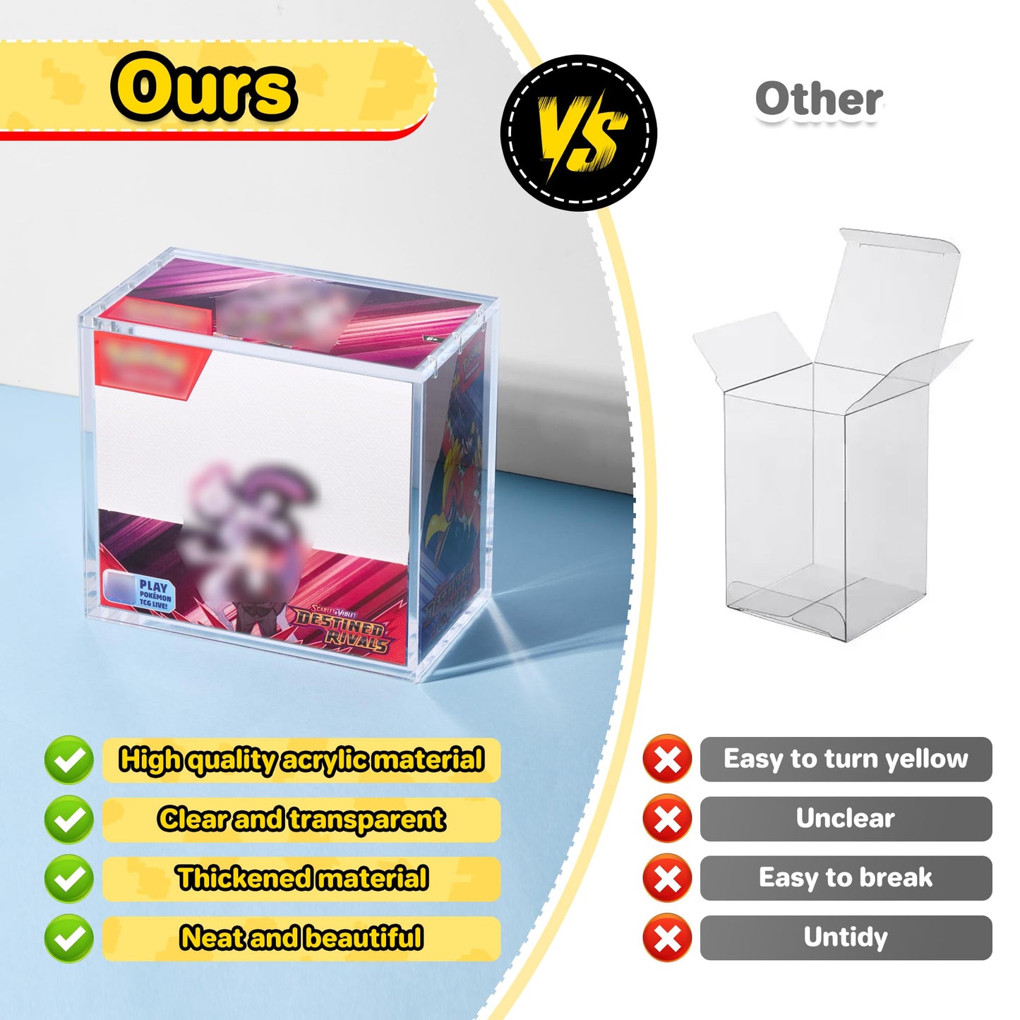 Kisbox PKMN Booster Box Acrylic Case – 5mm Dustproof Display Box