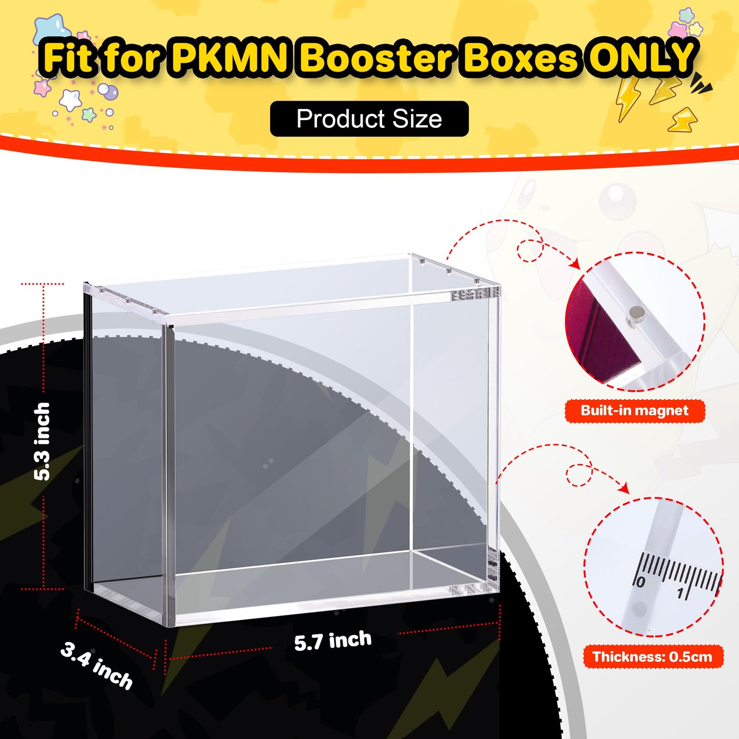 Kisbox PKMN Booster Box Acrylic Case – 5mm Dustproof Display Box
