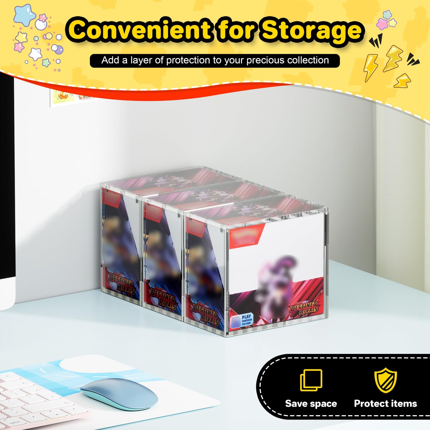 Kisbox PKMN Booster Box Acrylic Case – 5mm Dustproof Display Box