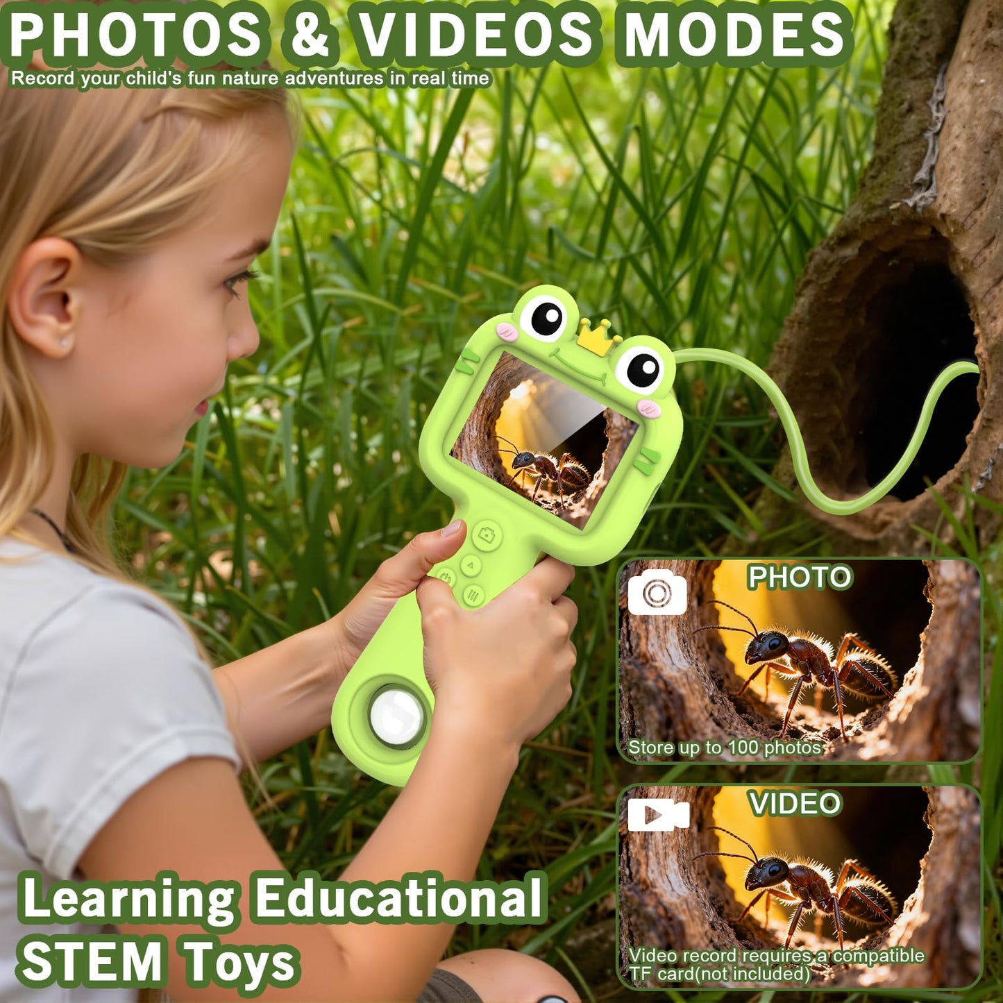 Kiscamgear Kids Camera and Endoscope with Light — STEM Outdoor Explorer
