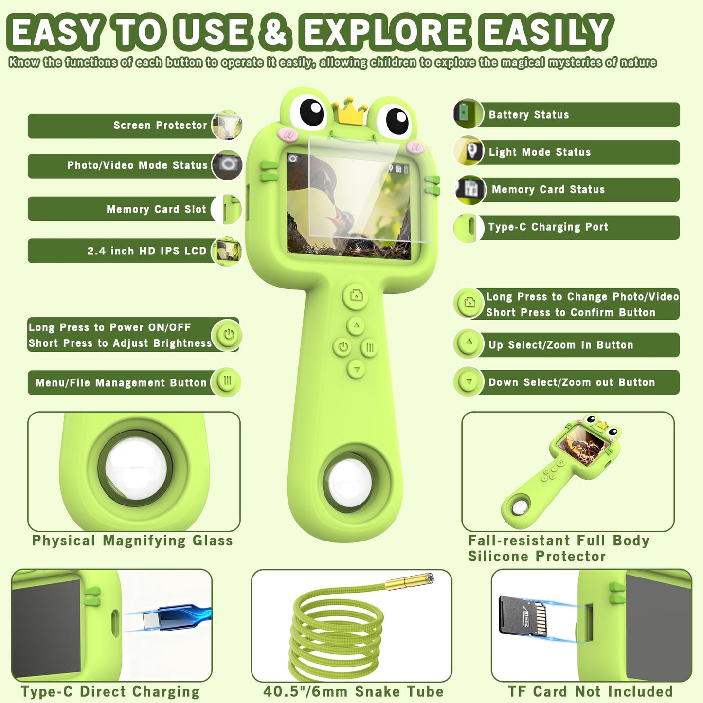Kiscamgear Kids Camera and Endoscope with Light — STEM Outdoor Explorer