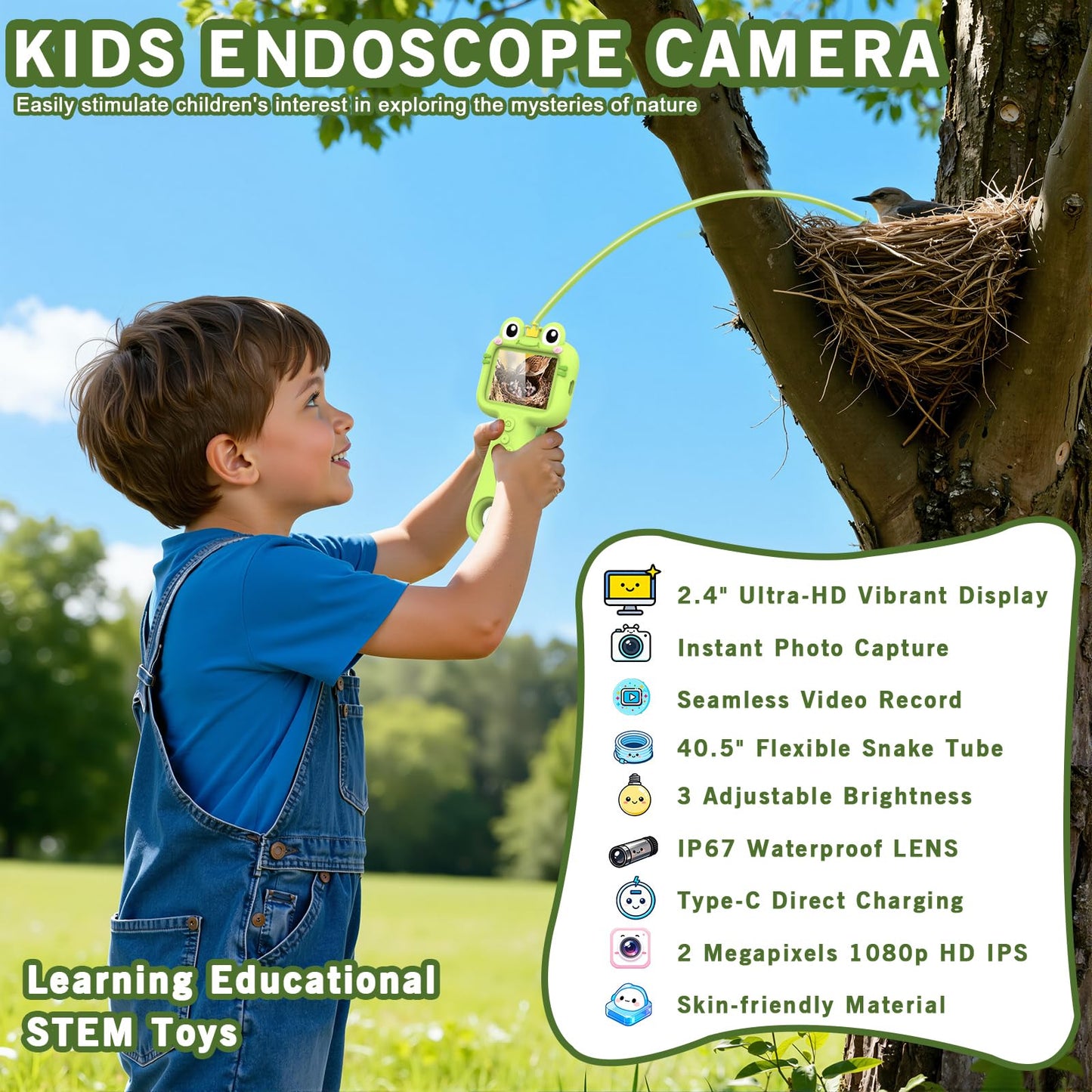 Kiscamgear Kids Camera and Endoscope with Light — STEM Outdoor Explorer