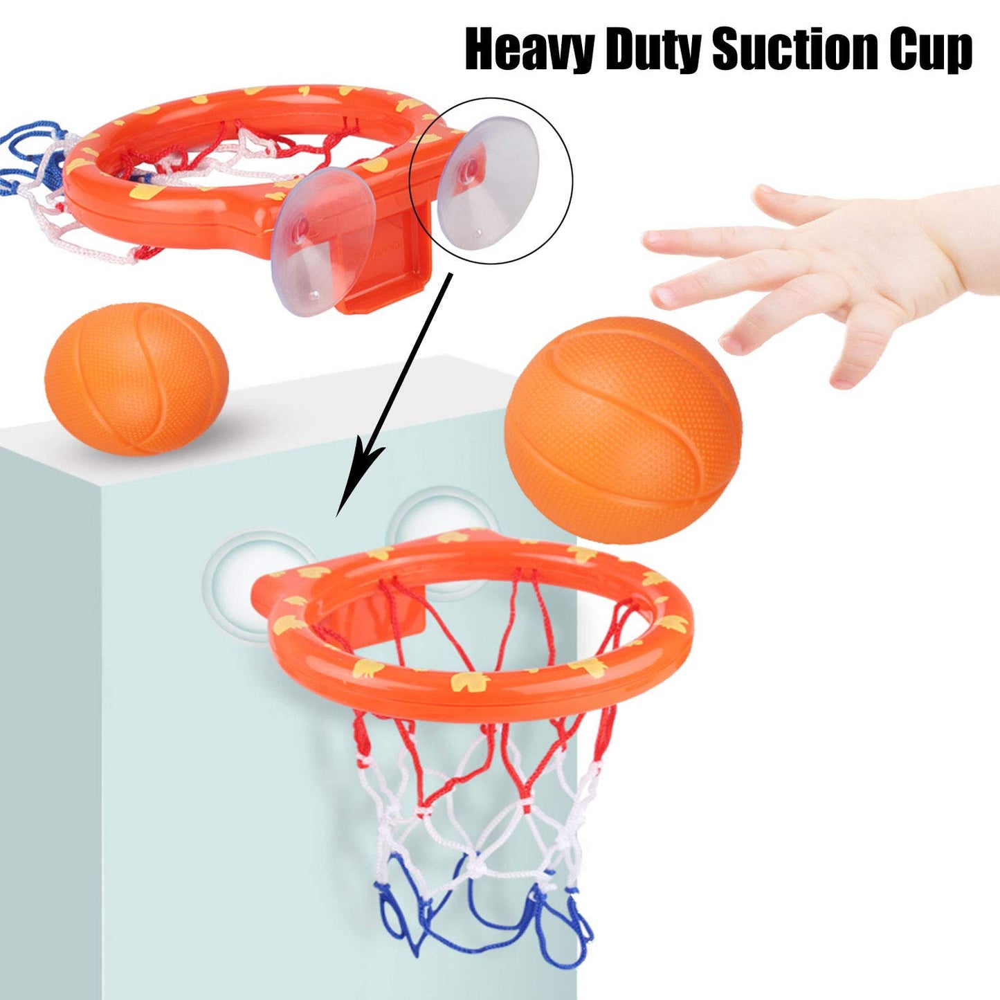 KISEER 2 Pack Bathtub Basketball Hoop with Heavy Duty Suction Cups – 6 Balls Included