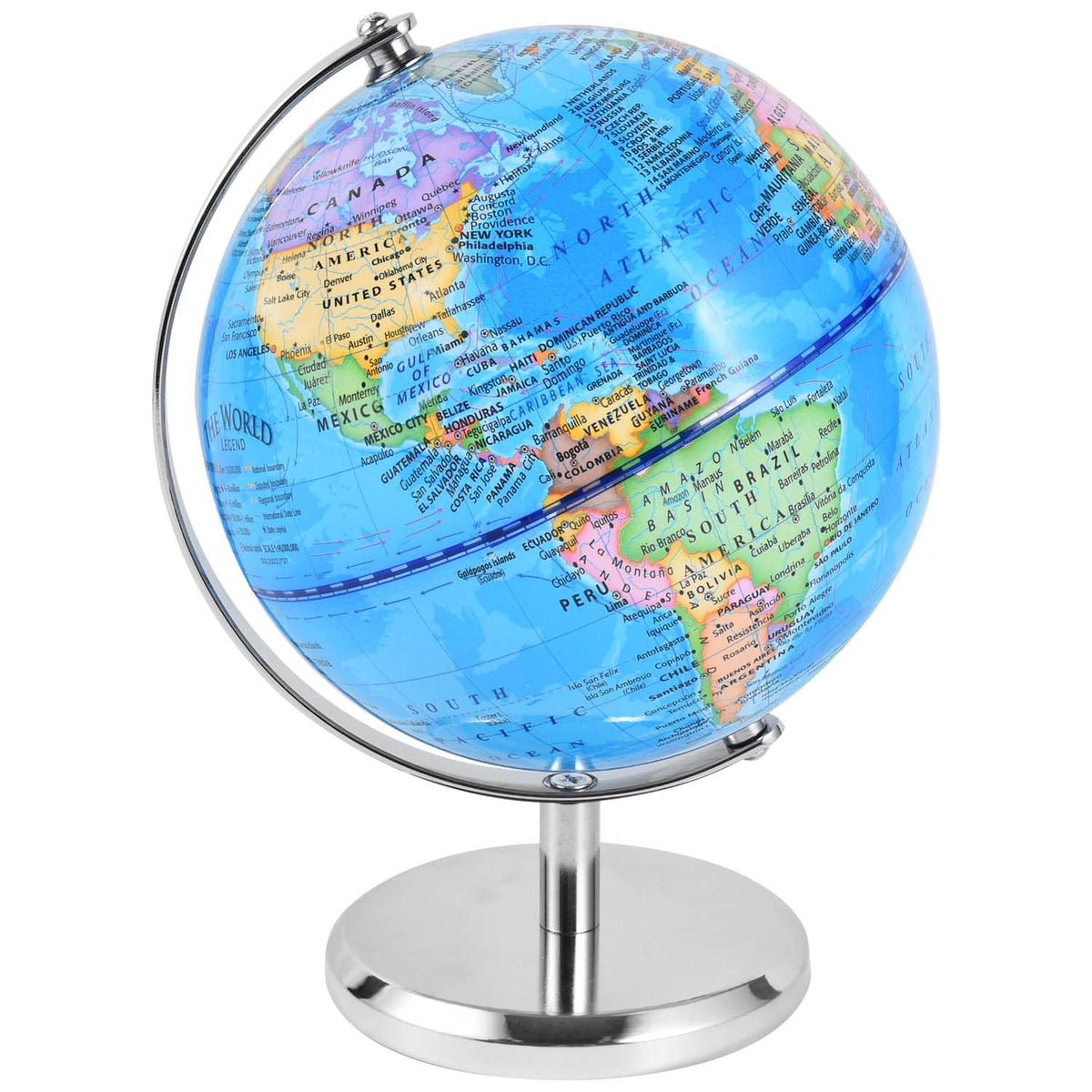 KISEER 6-Inch World Globe with Rotating Metal Stand – Classroom, Office & Home