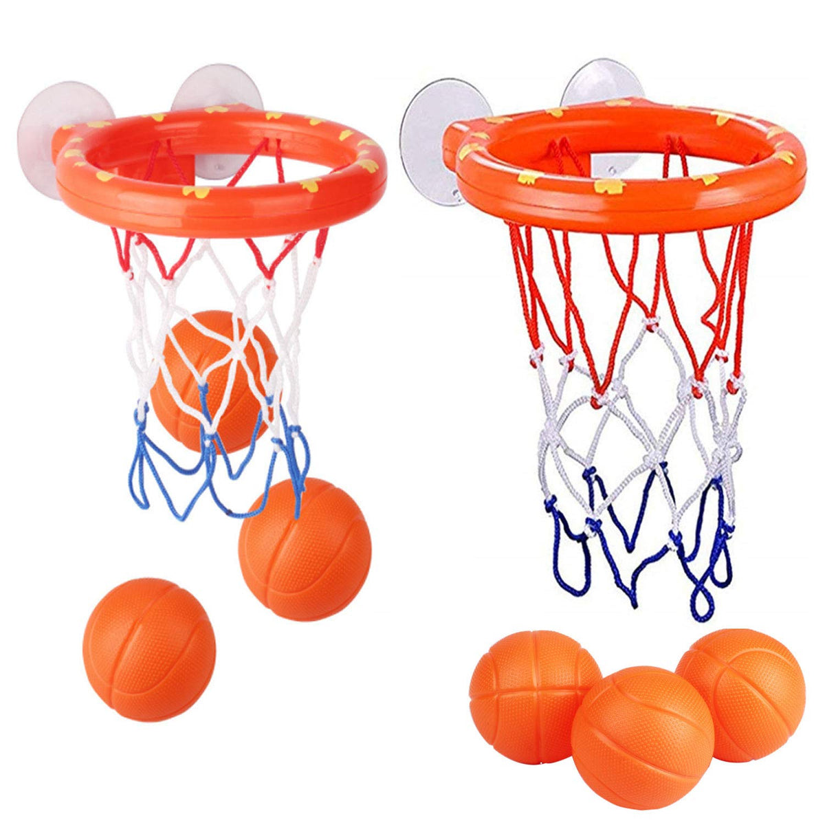 KISEER 2 Pack Bathtub Basketball Hoop with Heavy Duty Suction Cups – 6 Balls Included
