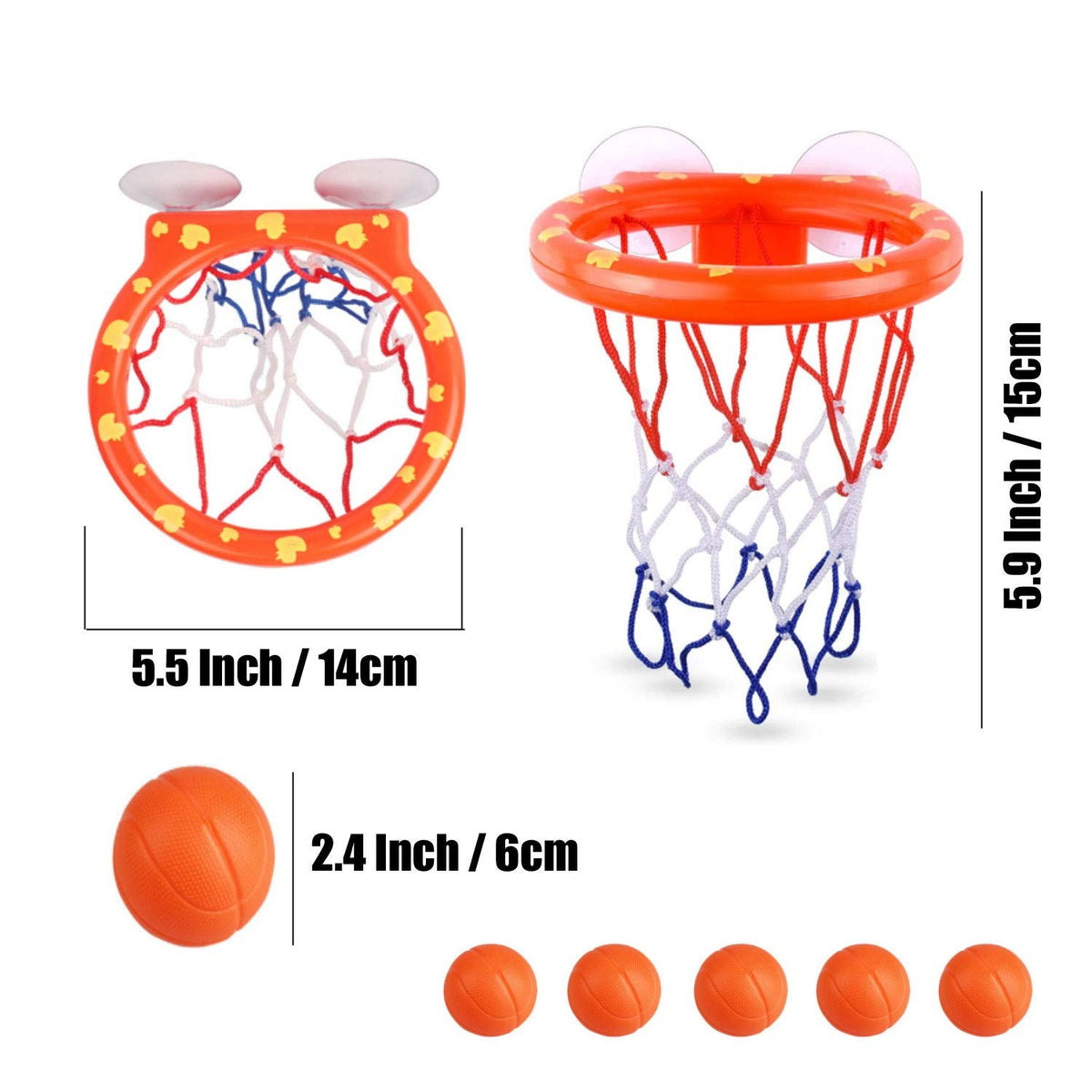 KISEER 2 Pack Bathtub Basketball Hoop with Heavy Duty Suction Cups – 6 Balls Included