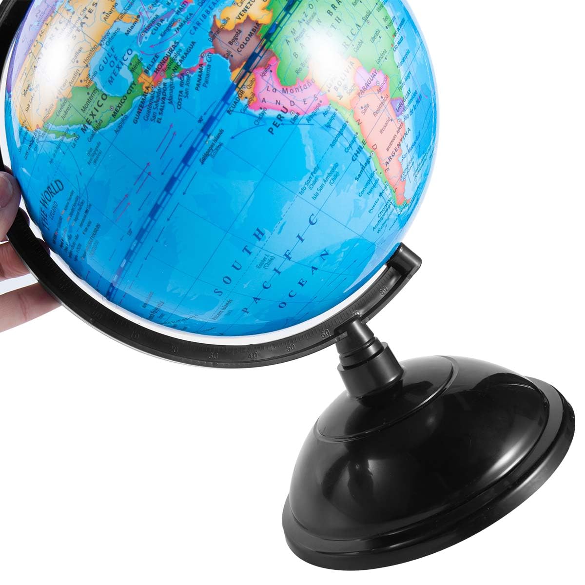 KISEER 8 Inch World Globe with Stand – Rotating Educational Globe for Kids, Classroom & Home (Blue)