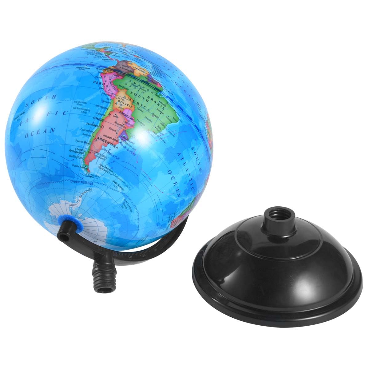 KISEER 8 Inch World Globe with Stand – Rotating Educational Globe for Kids, Classroom & Home (Blue)
