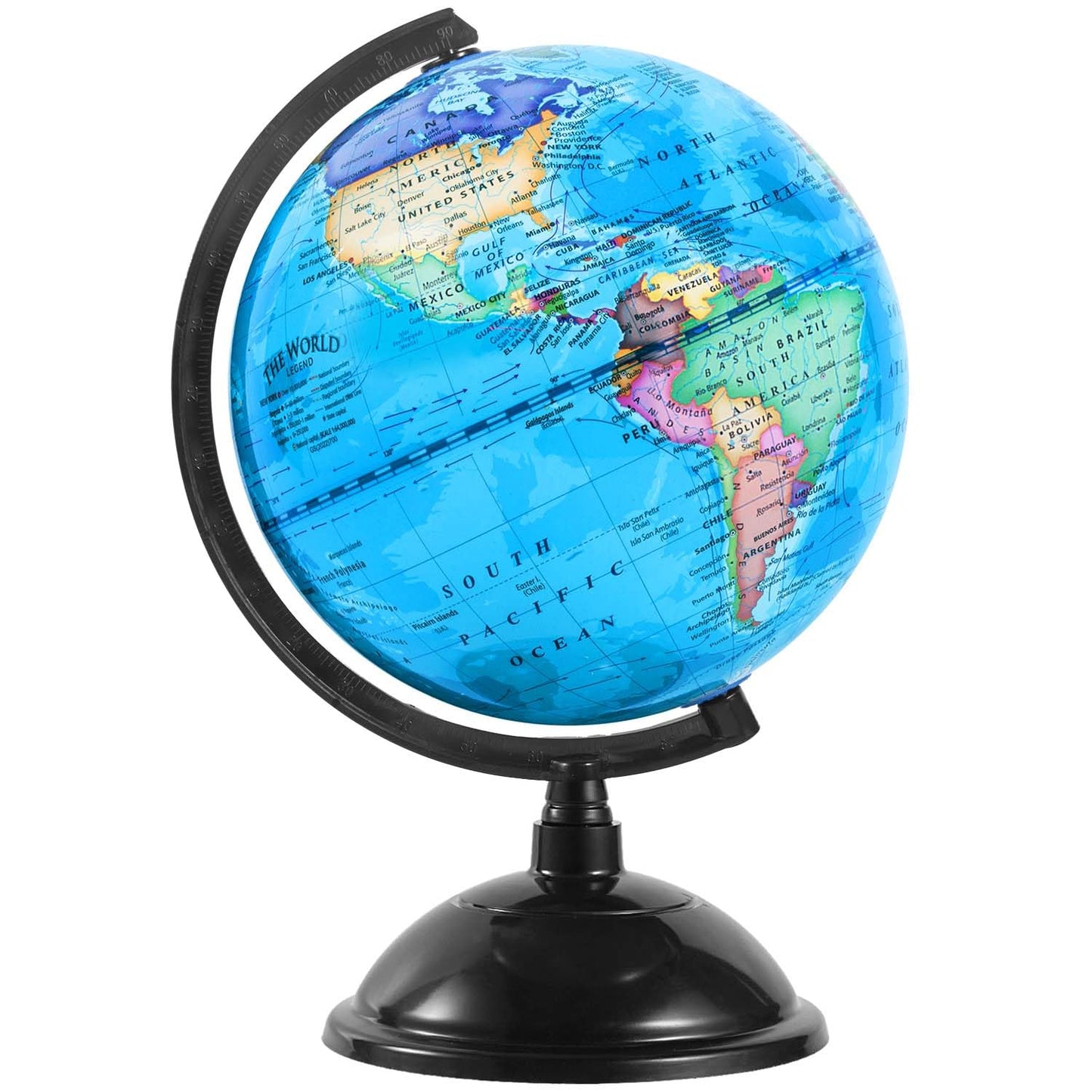 KISEER 8 Inch World Globe with Stand – Rotating Educational Globe for Kids, Classroom & Home (Blue)