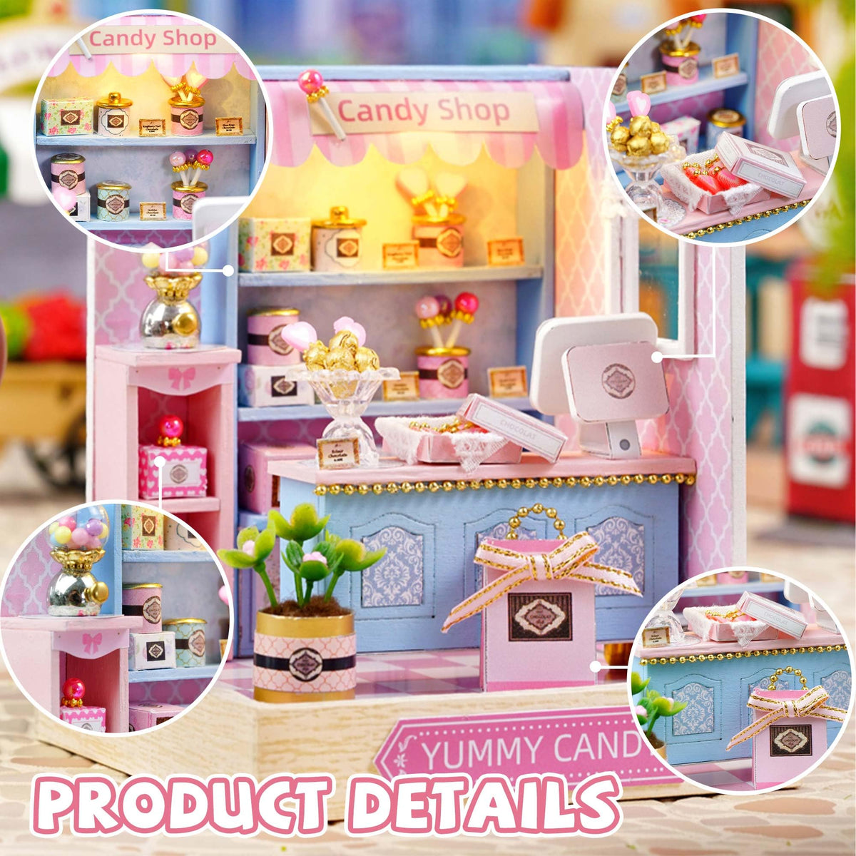 Kisoy Dollhouse Miniature Kit - DIY 3D Wooden House with Dust Cover
