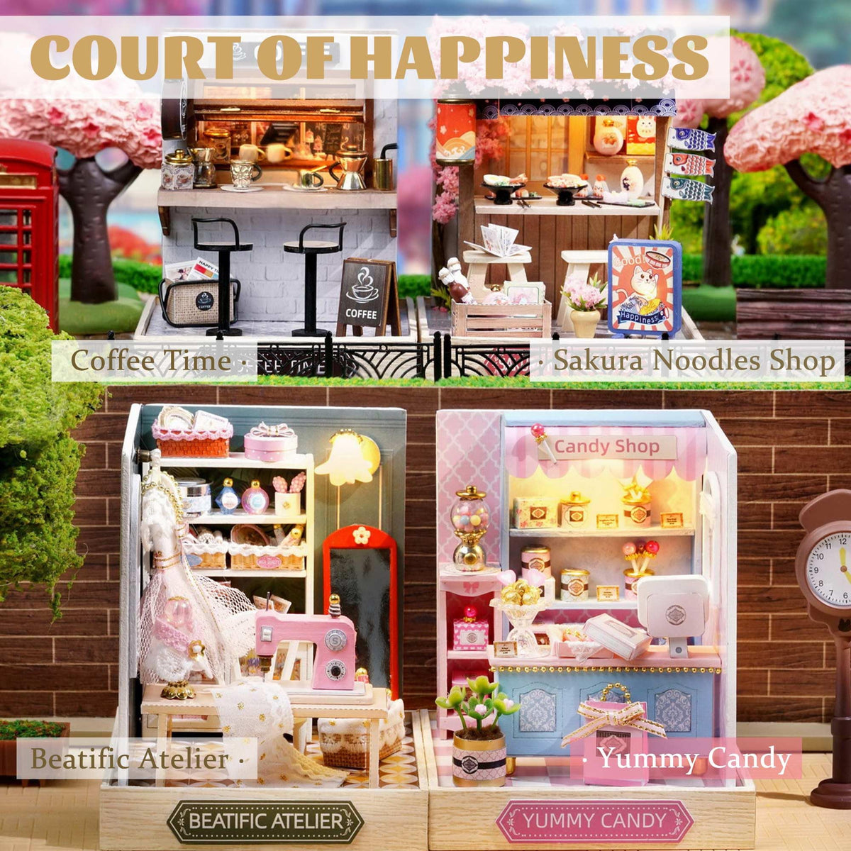 Kisoy Dollhouse Miniature Kit - DIY 3D Wooden House with Dust Cover