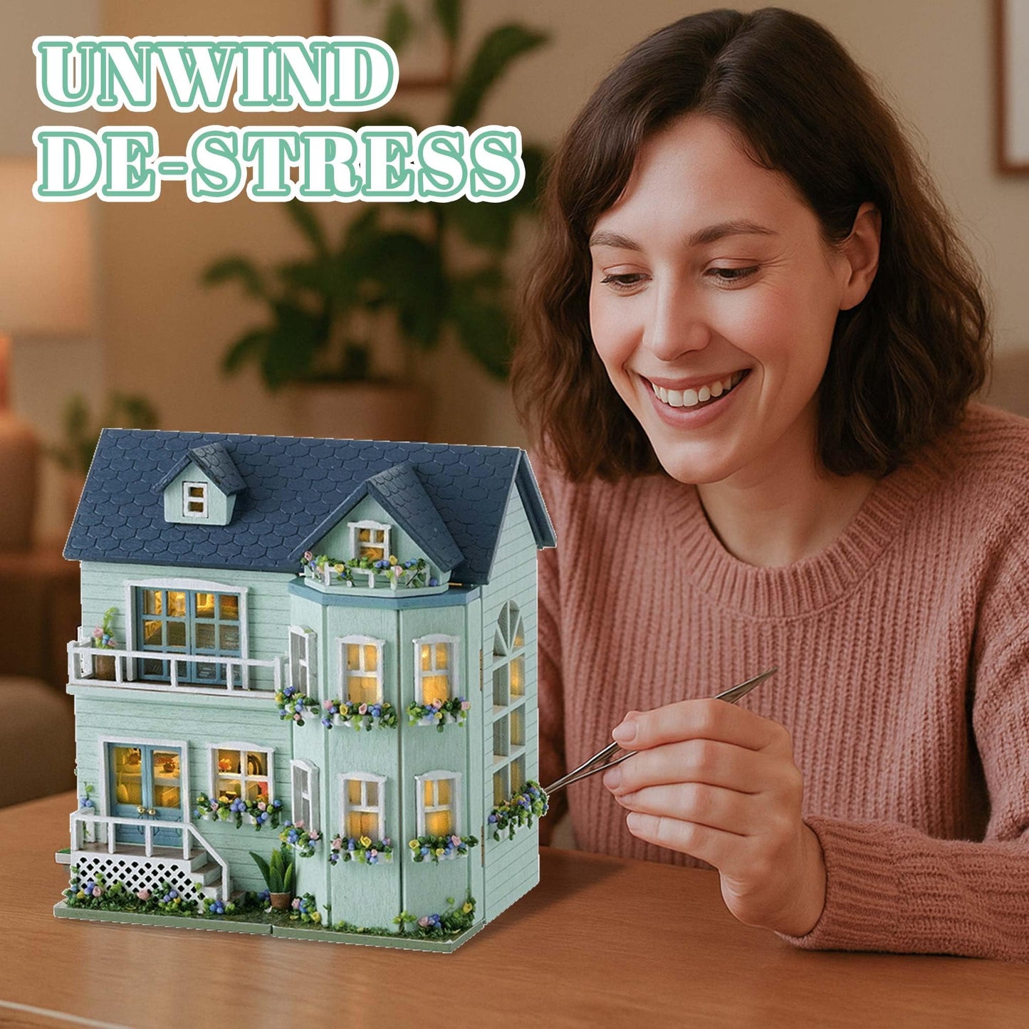 Kisoy Romantic Dollhouse Kit – Creative DIY Gift & Cozy Decor