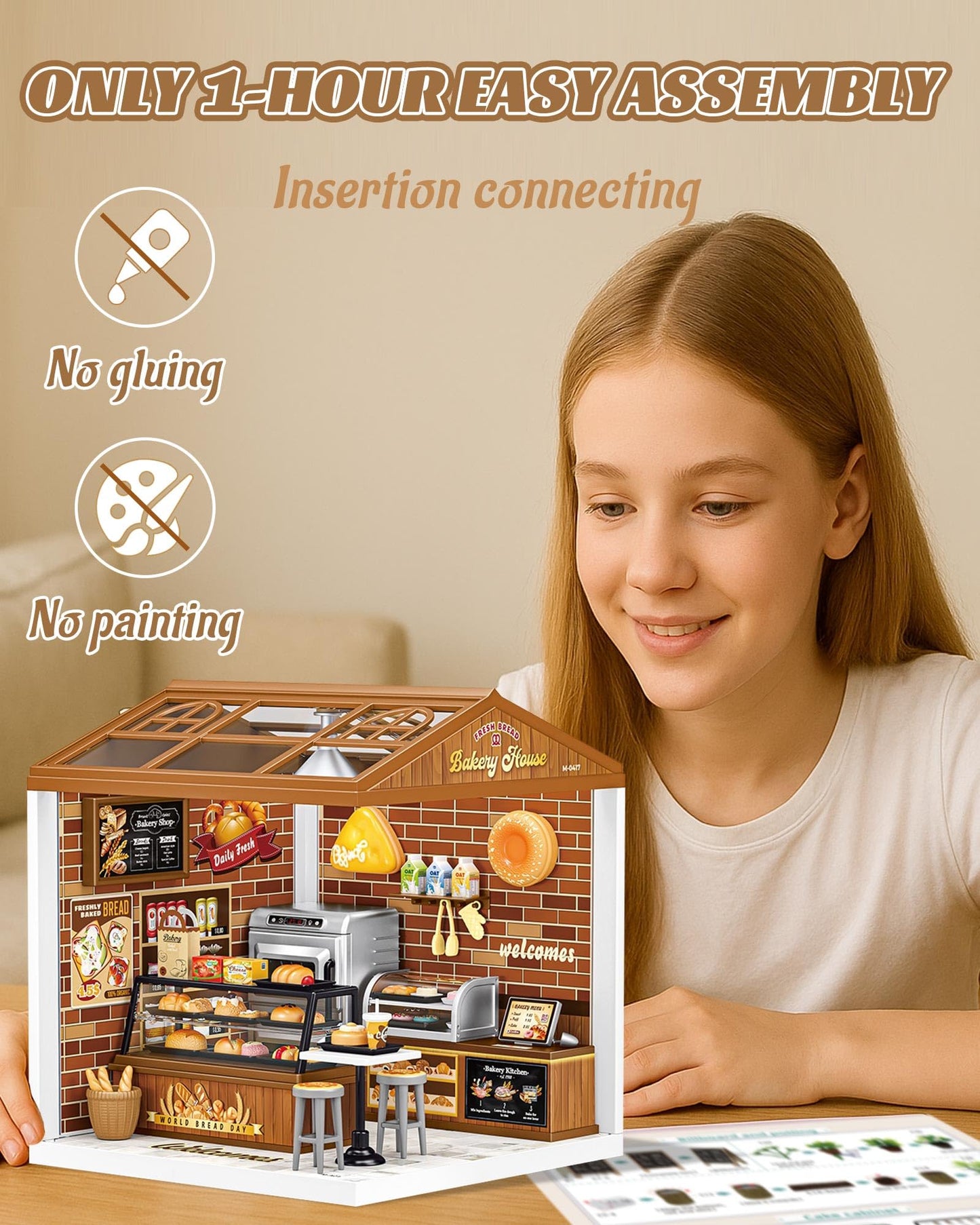 Kisoy DIY Miniature House Kit — Tiny House Model with Furniture & LED Light for Adults