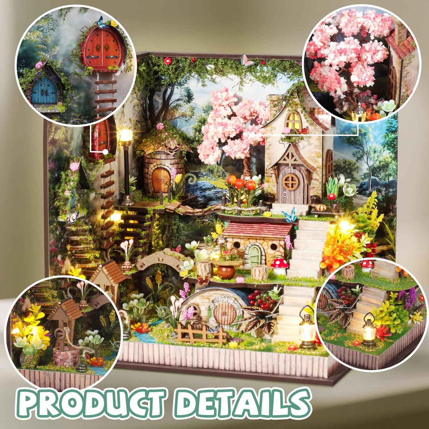 Kisoy DIY Miniature House Kit – Whispering Woods Tiny House with Furniture & LED Light